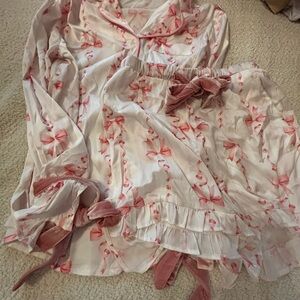 Pink and White Floral Pajama Set